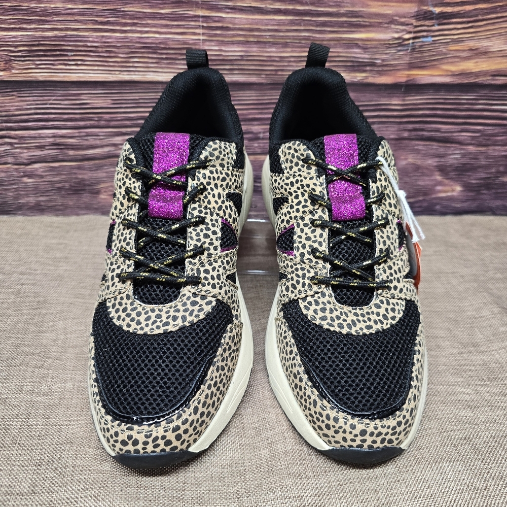 LUCKY STEP Women‘s Fashion Cusual Sneakers Platform Classic Leopard Size 11